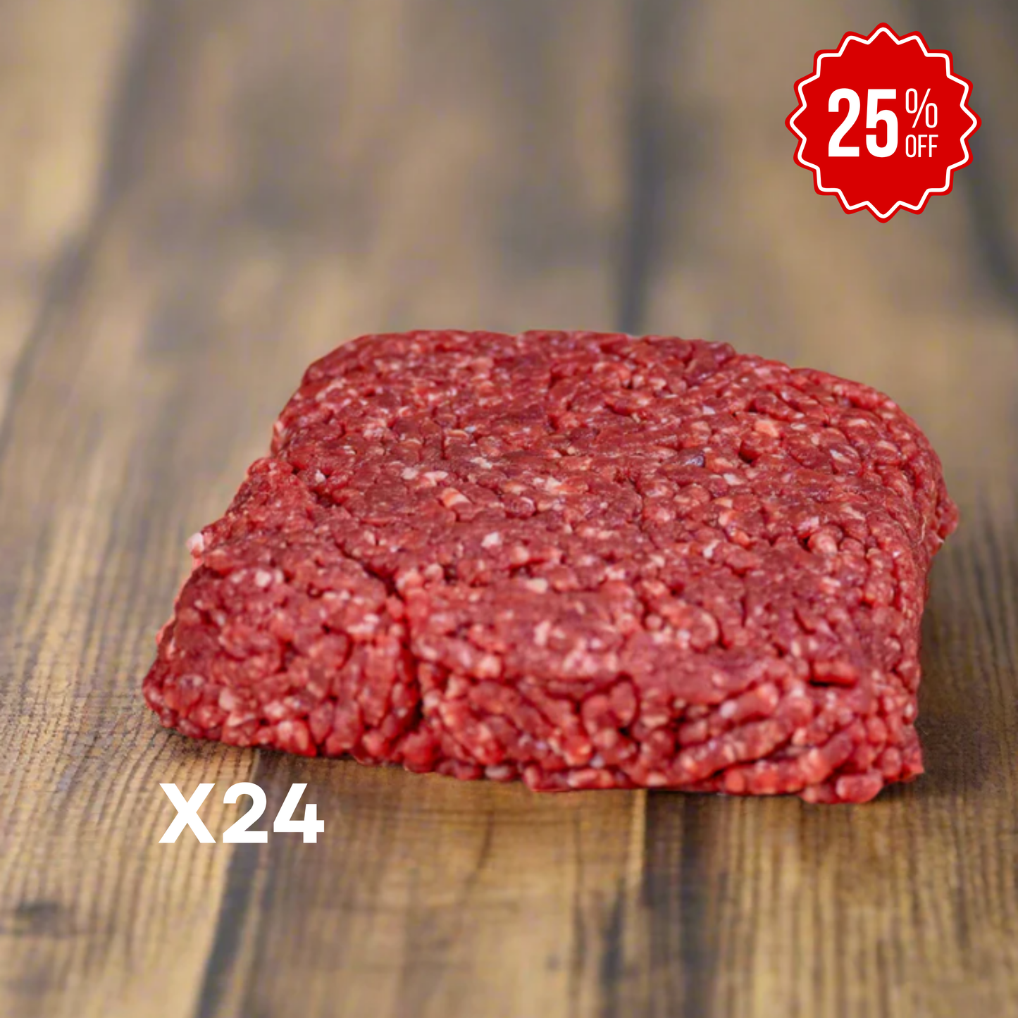 Ground Beef Brick Box | 80/20 | 24 × 1 lb.