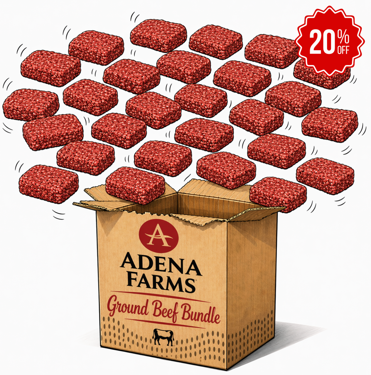 Ground Beef Brick Box | 85/15 | 24 × 1 lb.